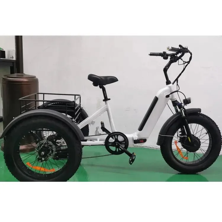 Yisenbikes Us EU Cheap 20*4 Big Tyre Electric Tricycle Folding Electric Bike on Sale 3 Wheel Beach Cruiser