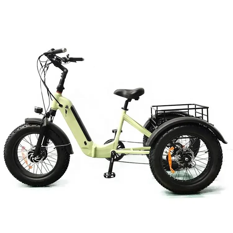 Yisenbikes Us EU Cheap 20*4 Big Tyre Electric Tricycle Folding Electric Bike on Sale 3 Wheel Beach Cruiser