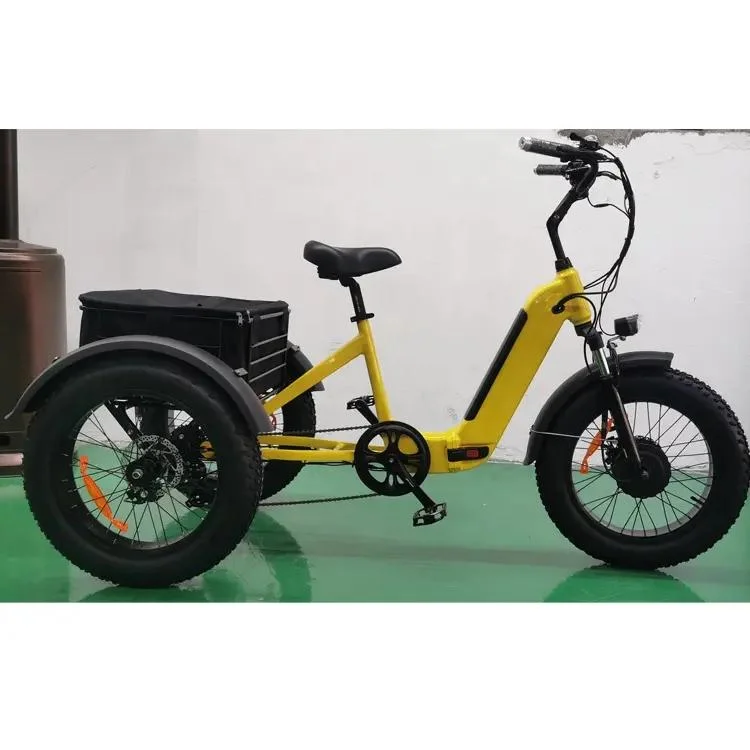 Yisenbikes Us EU Cheap 20*4 Big Tyre Electric Tricycle Folding Electric Bike on Sale 3 Wheel Beach Cruiser