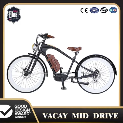 미드 드라이브 빈티지 전기 자전거, Vacay Ebike Beach Cruiser